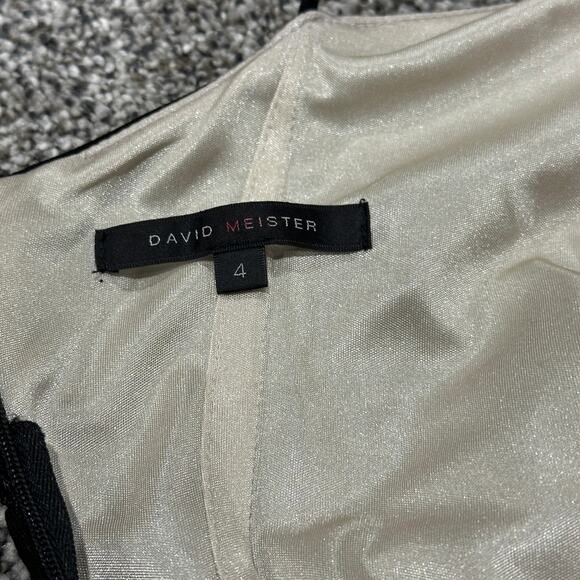 DAVID MEISTER Black Spaghetti Strap Padded Black Dress, Size 4 - Picture 5 of 11